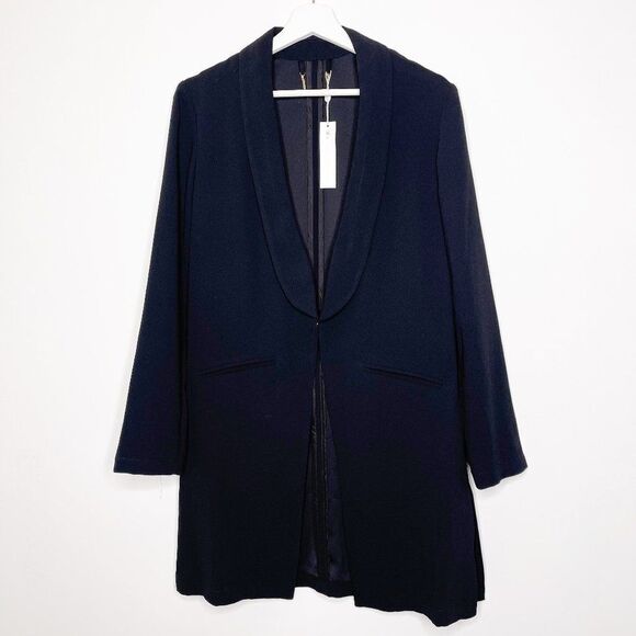 TRINA TURK Critic Black Long Blazer  - Picture 1 of 11